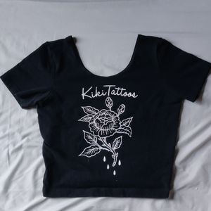 American apparel black crop top